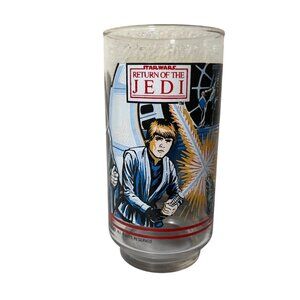 Star Wars Return Of The Jedi 1983 Burger King Collectible Glass Featuring Luke &